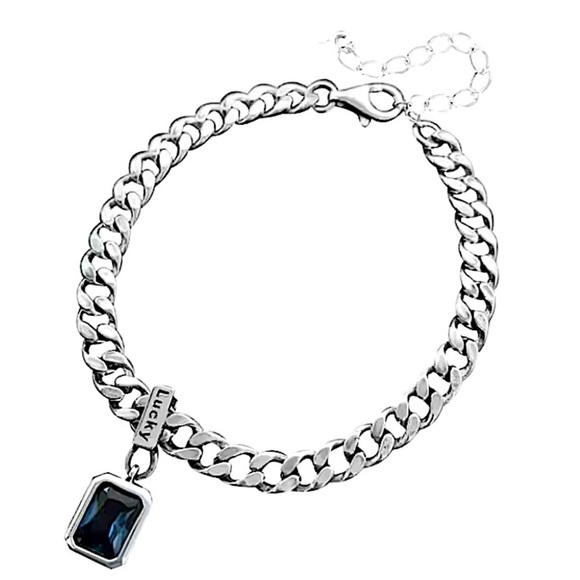 Sterling Silver Blue Sapphire Charm Bracelet Chain Link - Picture 5 of 5